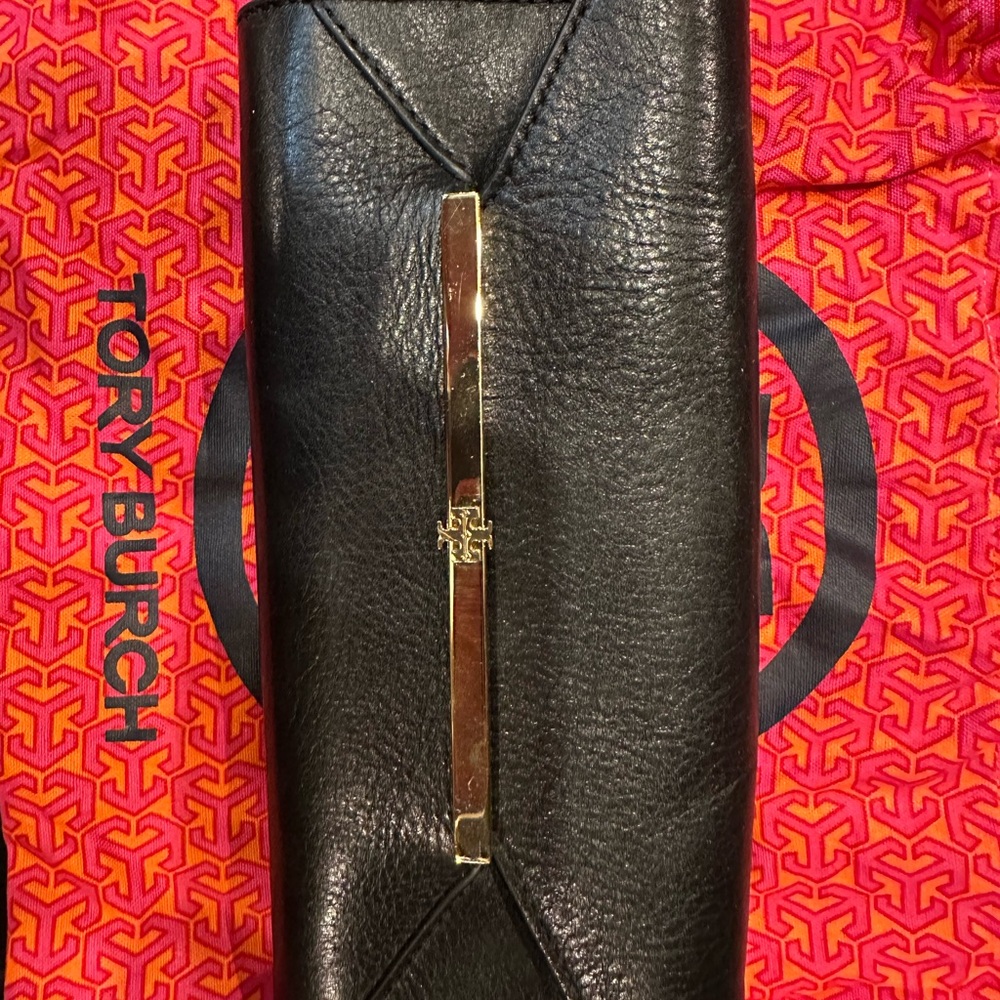 Tory Burch Black Leather Clutch